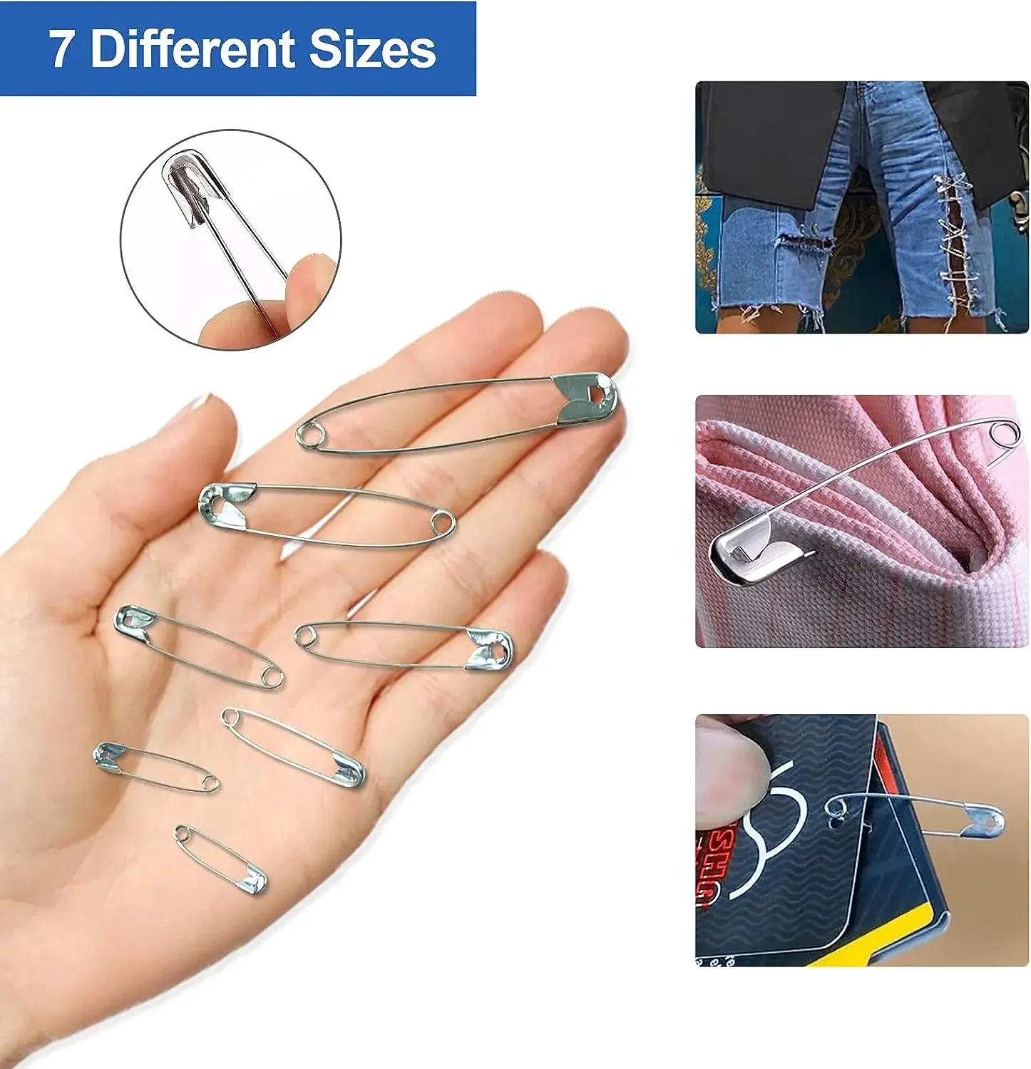 Sewing Pins 50/100Pcs 19/22/27/32/38/45/55mm Rust Resistant Silver Durable For DIY Crafts Sewing Accessories