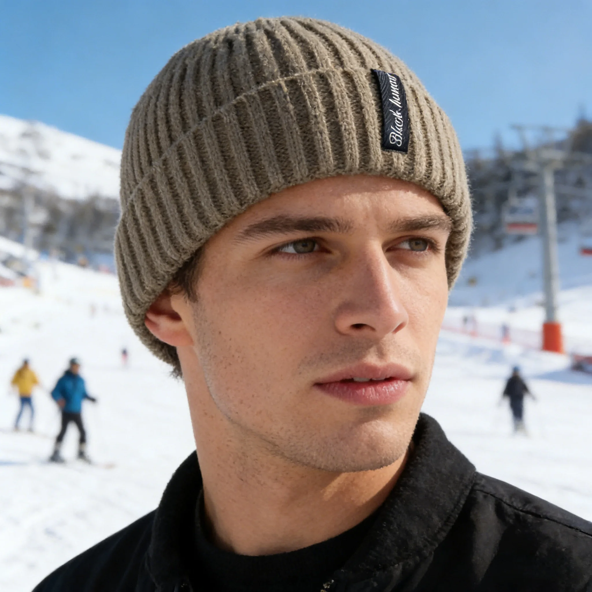 Neue Unisex Brief Warme Winter Hüte Stilvolle Hinzufügen Pelz Gefüttert Weiche Beanie Cap Dicke Winter Gestrickte Hüte Für Männer & frauen Dropshipping – Detail 6