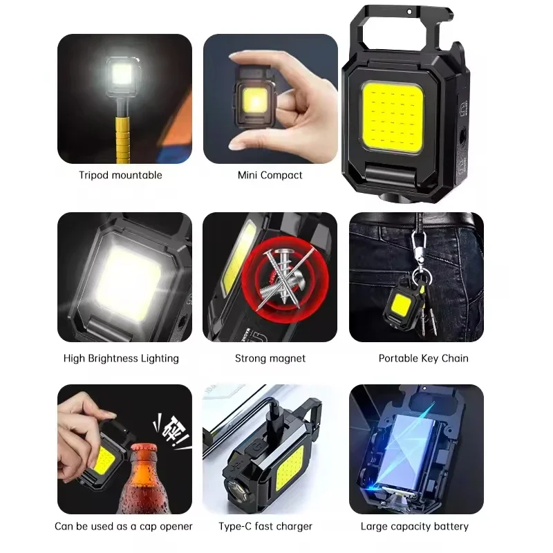 Rechargeable COB Keychain Flashlight 6