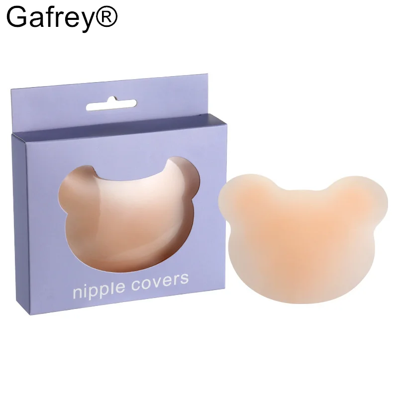 

Gafrey Nipple Covers Added Lift Breast Lift Pasties, Sticky Bras for Women Silicone Panda Face Shape,Invisible Lift up Bra