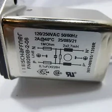 

SCHAFFNER FN9260B-2-06 Power Entry Module Filter w/Fuse Holder 2A Fast-On