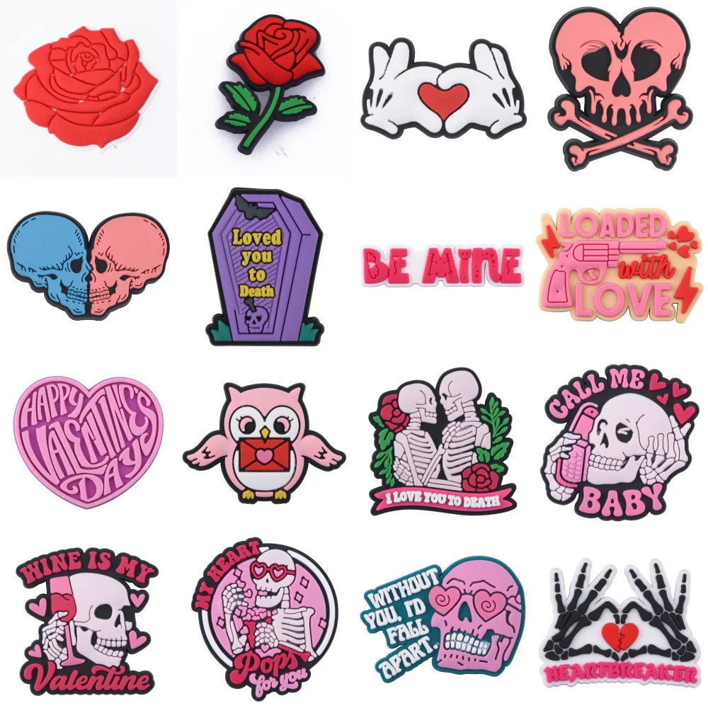 

Украшения для обуви на День святого Валентина, подвески, розовые, синие подвески для обуви, Аксессуары для браслета в форме сердца для пар, подарок на день рождения