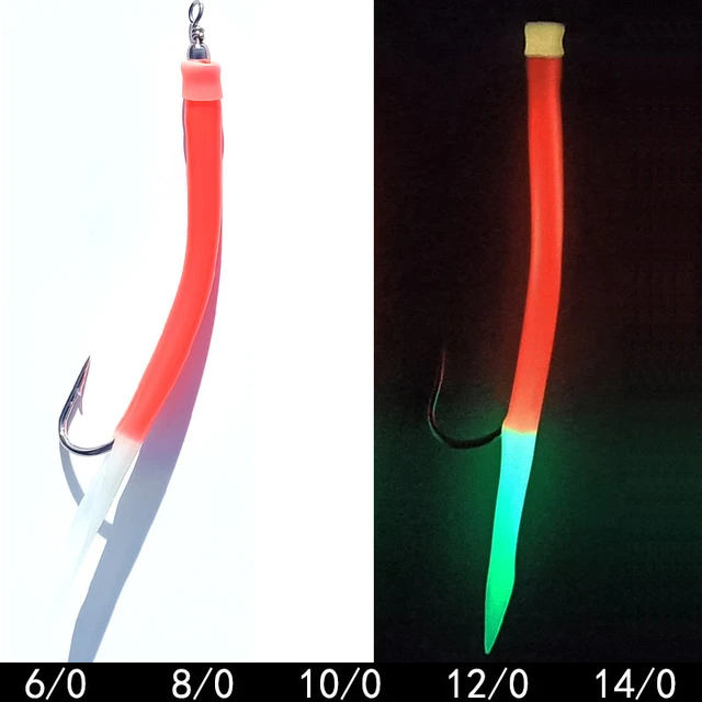 5pcs Luminous Glow Red with flasher Codfish Cod poloc Tuna Fishing Sea rig  Sabiki sea fishing rigs sea fishing hook boat fishing - AliExpress