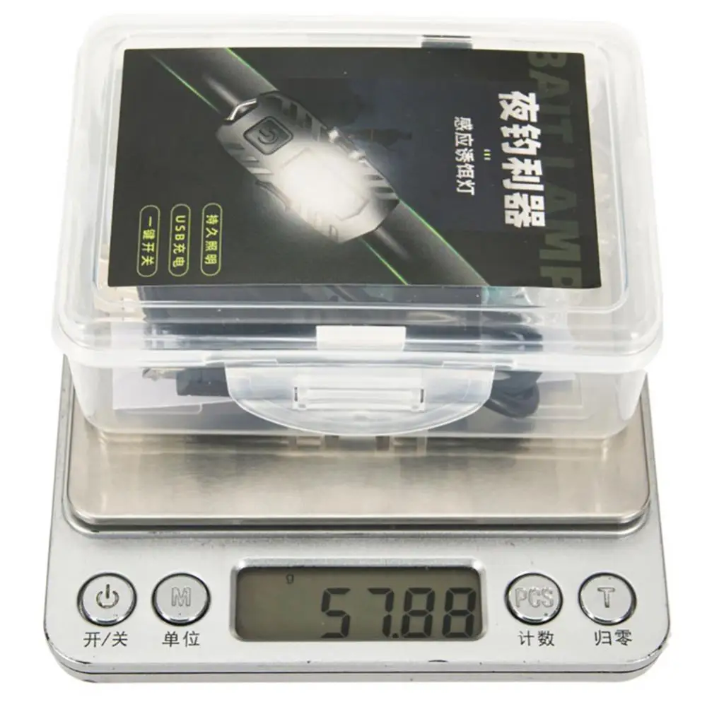 야간 낚시 조명 스몰 사이즈 고휘도 LED 램프, USB 충전, 자동 200mha 야외 낚시 도구 액세서리