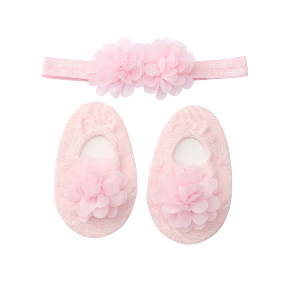 

Jlong Toddler Cute Socks 0-24 Months Fashion Baby Socks + Headband Set Baby Princess Flower Socks 0-12M