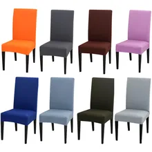 Housse de chaise élastique en Spandex, de couleur unie, élastique, pour salle à manger, cuisine, mariage, Banquet, hôtel