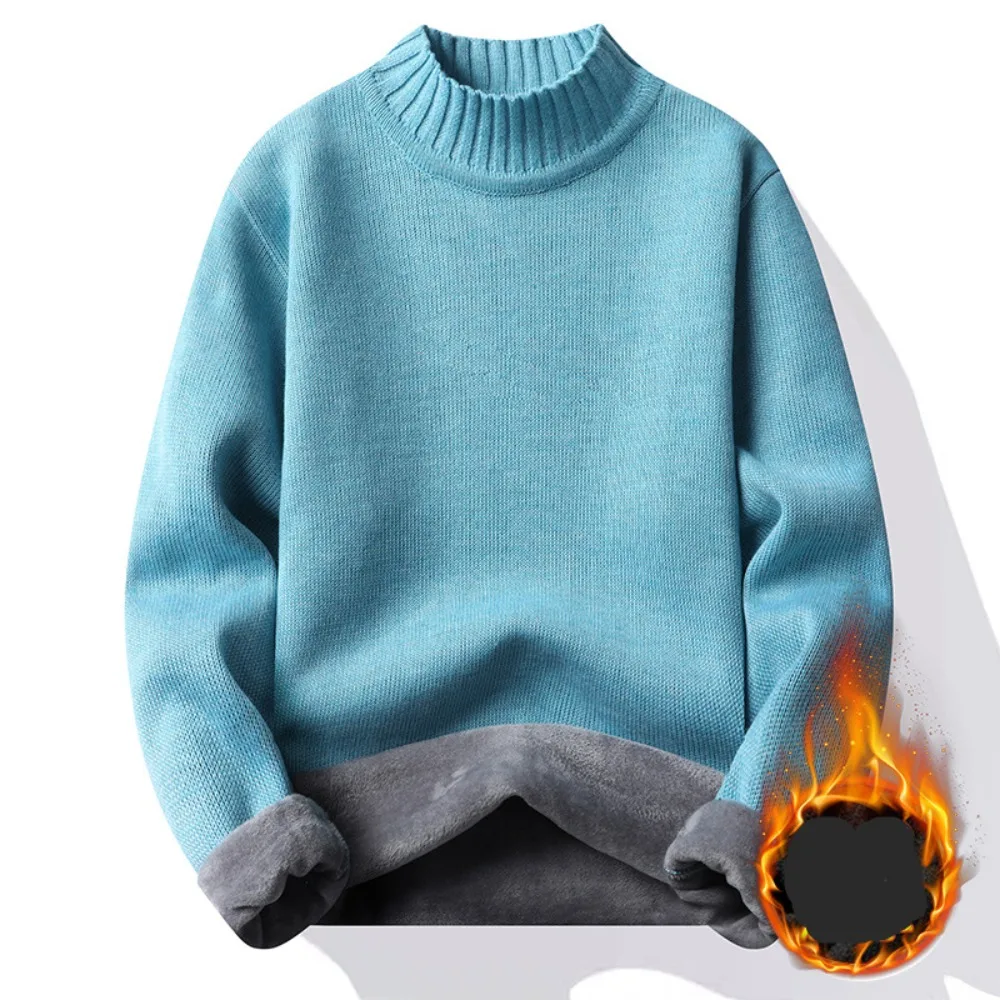 New-Casual-Men-Sweater-Stylish-Half-High-Collar-Spring-Sweater-Stretchy ...
