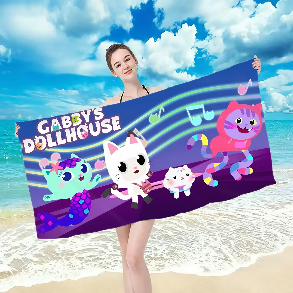 Gabbys Dollhouse pattern beach towel, quick drying and absorbent, The fabric is made of cotton and does not fade