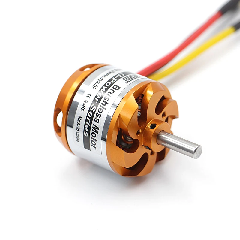 Détail du rotor et des hélices du moteur Brushless DYS D3536