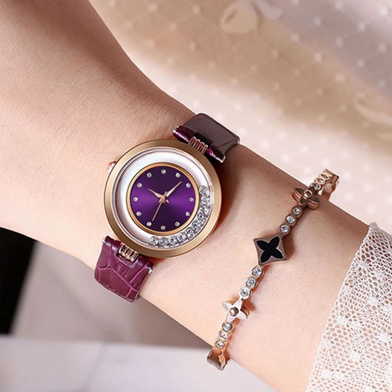 

Watches For Women Female Luxury Temperament Ladies Watch Leather Belt Diamond Watch Analog Quartz Watch Reloj Mujer Montre Femme