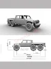 3d print car body kit Gladiator 6x6 Hard Body 313/324 WHEELBASE TRX6 SCX10 NT4 JT4 RGT 6