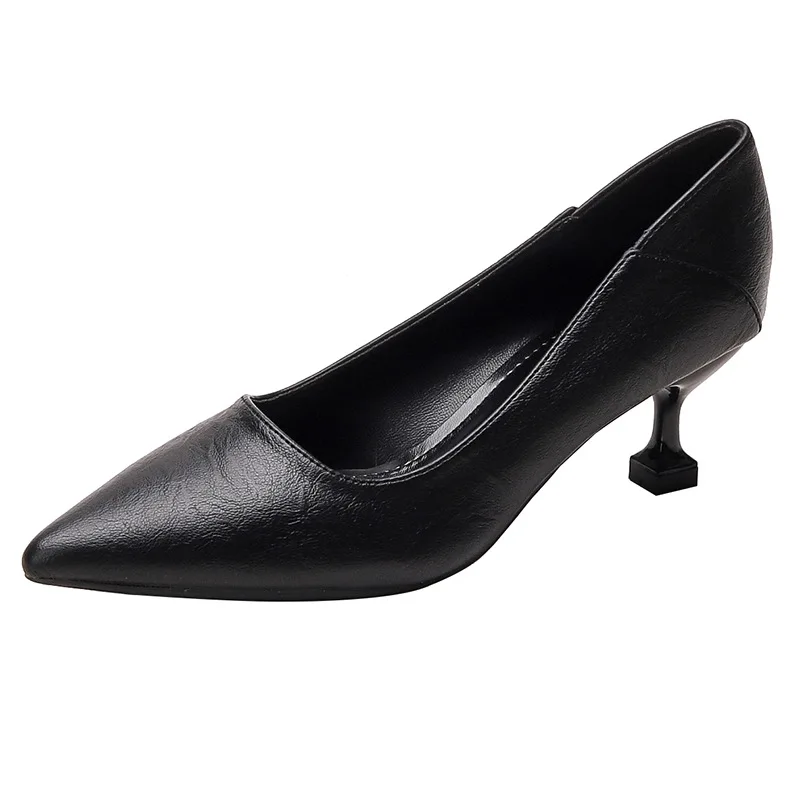 

Woman Pumps Wedding Party Shoes Pointed Toe PU 7CM Thin Heels Office Lady Office Work Dress Women Shoes Black High Quality