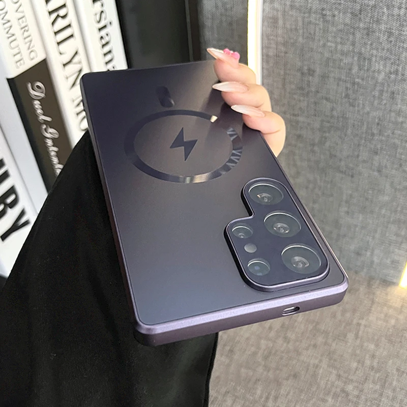 Ultra Thin AG Matte Magnetic Case with Glass Lens Protection & Shockproof Cover