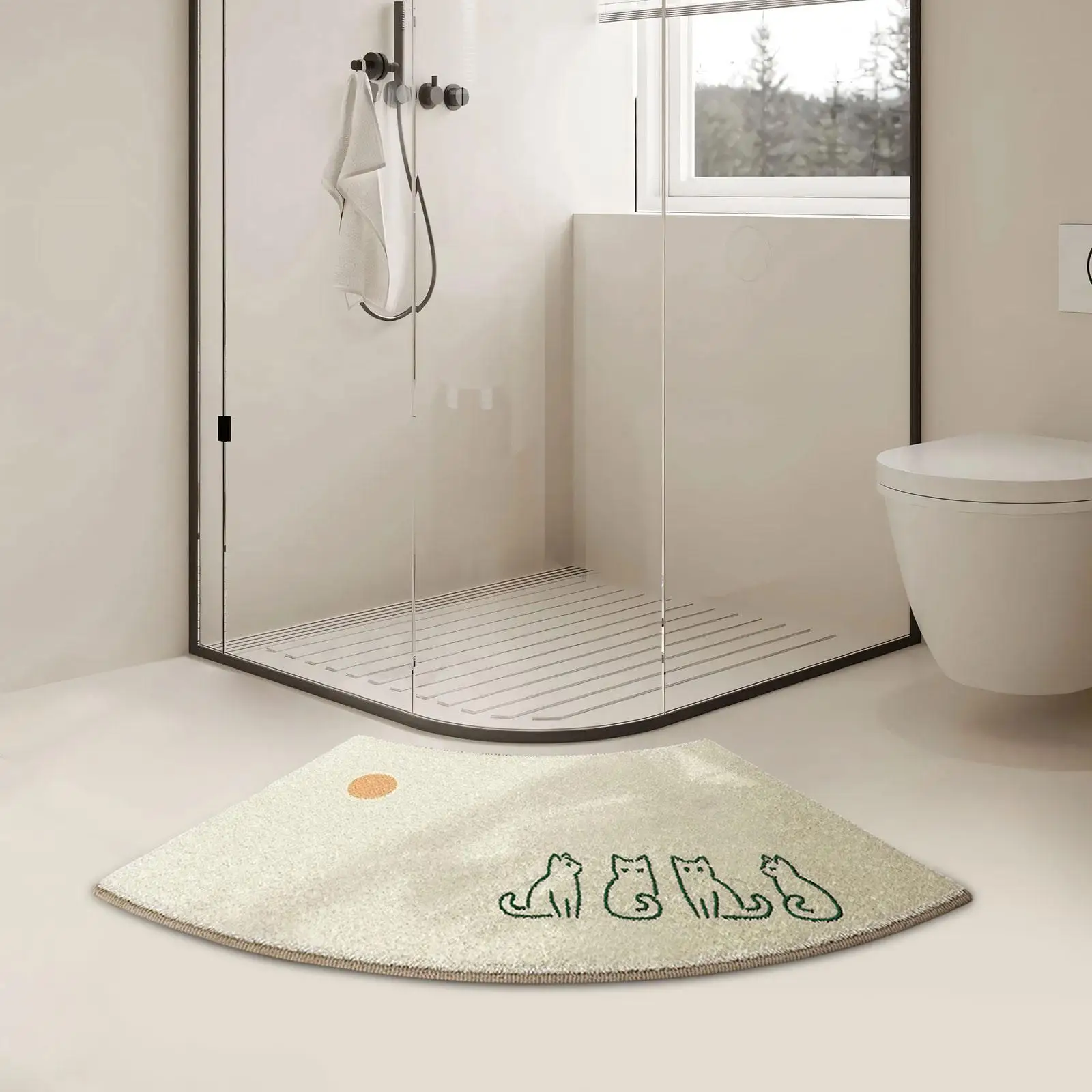 Bathroom Carpet Anti Slip Shaggy Mat Washable Soft Plush Bath Mat for Bathtub Side Under Door Bedroom Home Decor Living Room