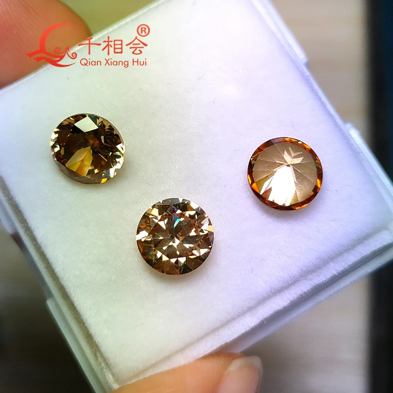 2ct 8mm Turkey Diaspore Gibbsite Zultanite green yellow change color round cubic zirconia loose stone cz stone S925 silver ring