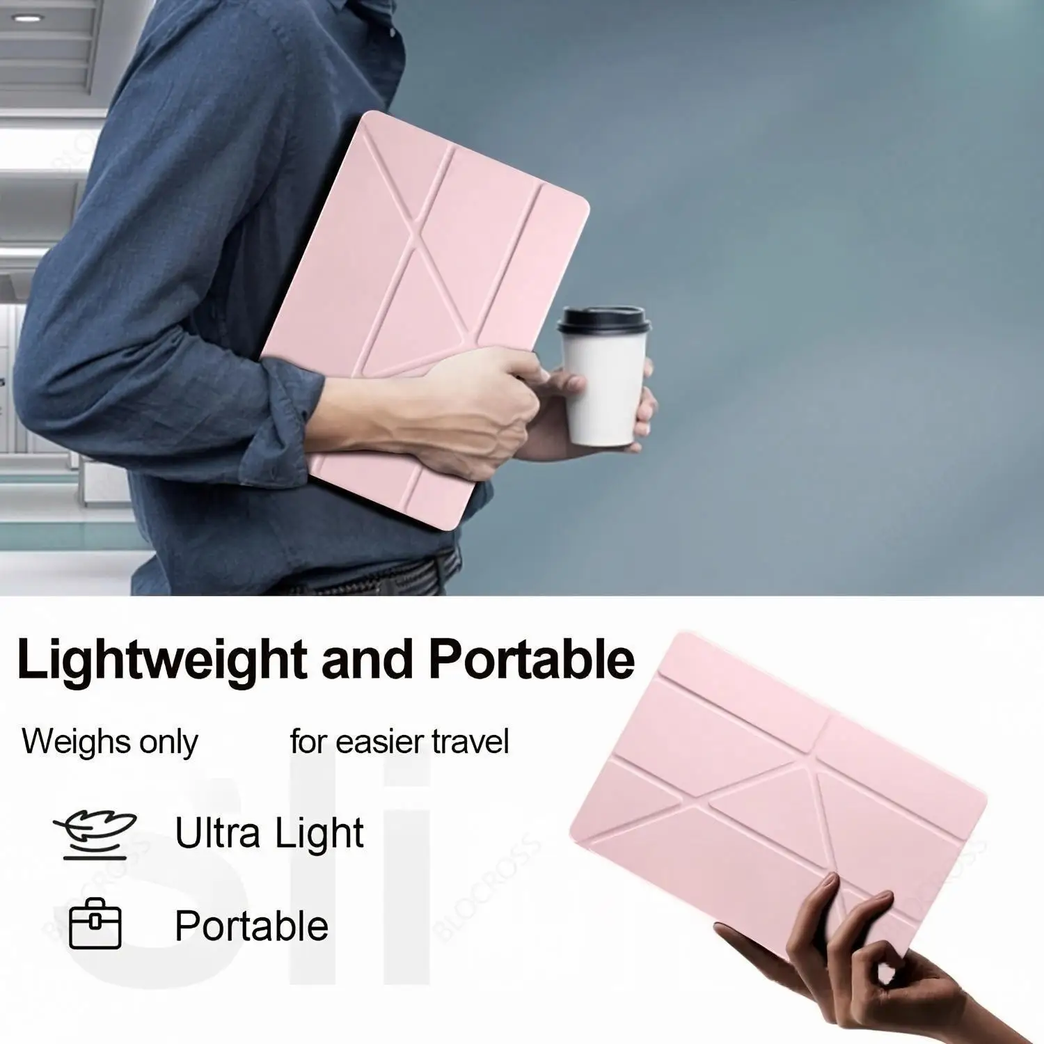 Magnetic Transparent Tablet Case with Pen Slot