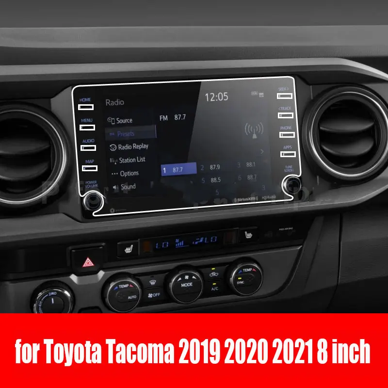 

Защита экрана из закаленного стекла для Toyota Tacoma 2019, 2020, 2021, 2022, 8 дюймов, пленка для автомобильного радио, GPS-навигации, аксессуары для интерьера