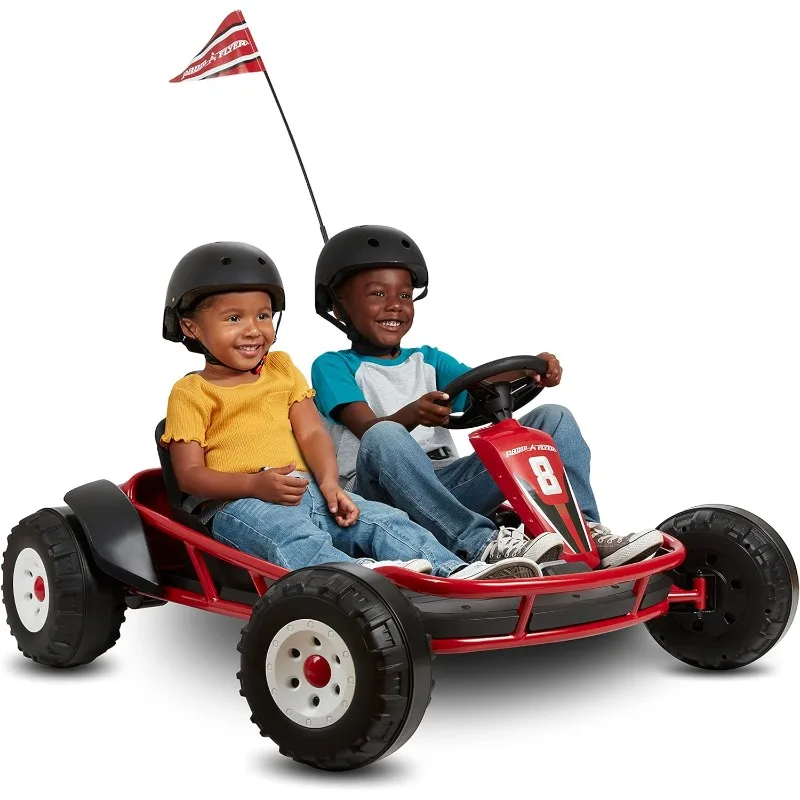 

Radio Flyer Ultimate Go-Kart for 2, 24 Volt Outdoor Ride On Toy, Go Kart for Kids Ages 3-8, Large, Red