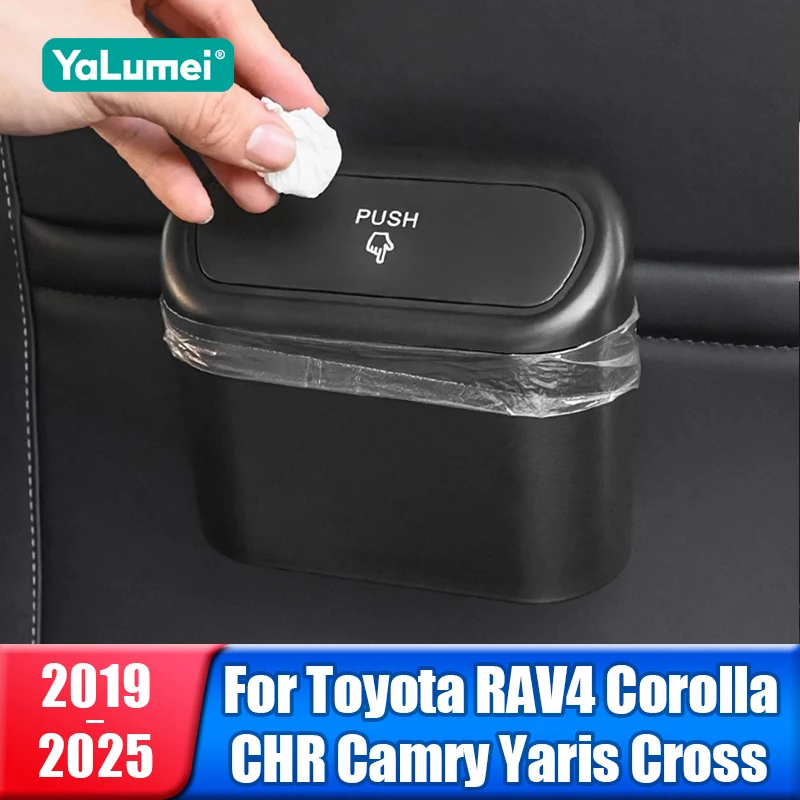 For Toyota CHR RAV4 XA50 Corolla E210 Camry XV70 Yaris Cross Hybrid Car Trash Bin Accessories