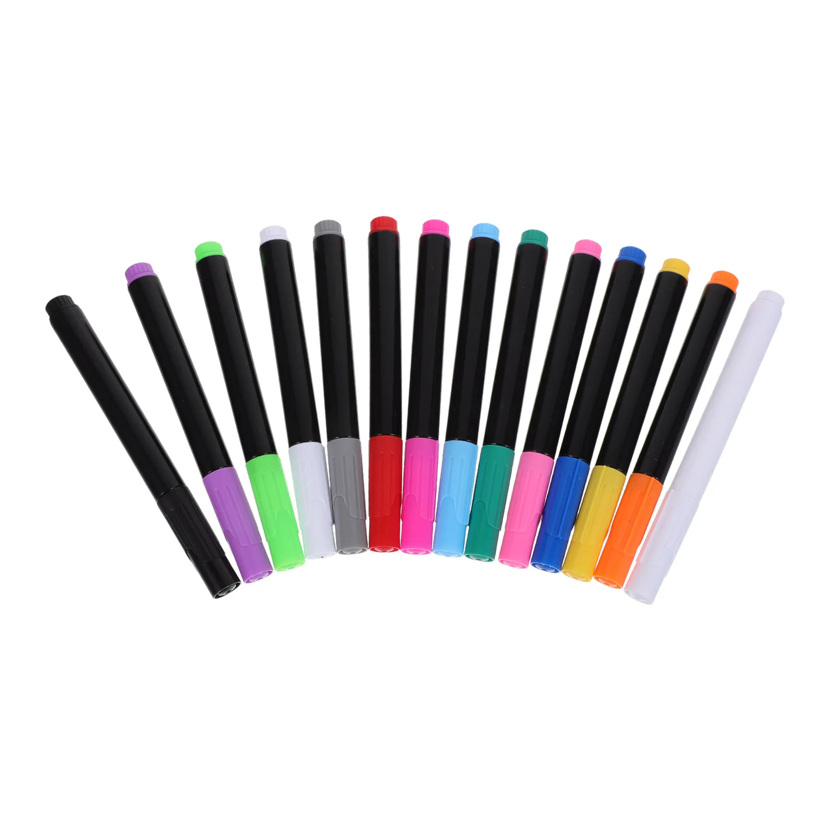 14개입 지워지는 액체 분필 펜 14가지 선명한 색상 빠른 건조 얼룩 없이 지워지는 마커 교실 사무실 학교 회의용