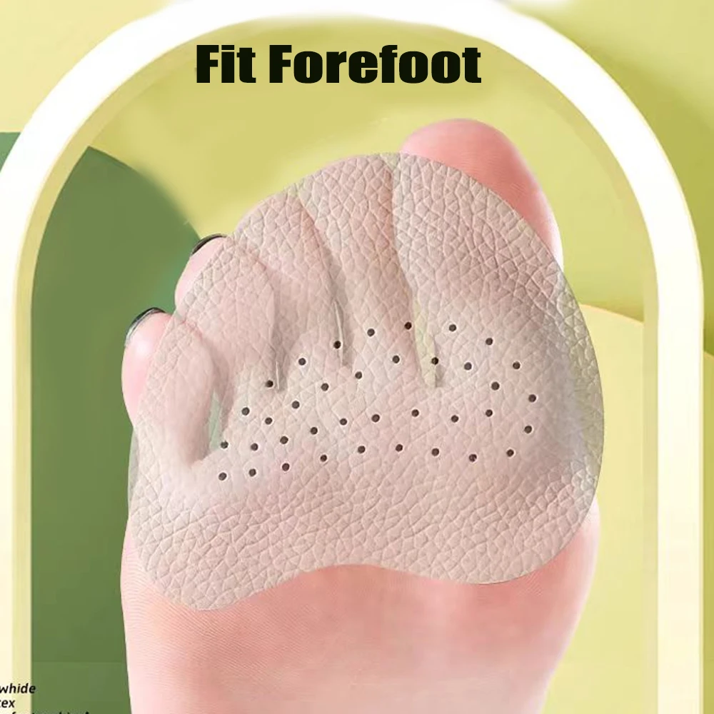 4Pcs Leather Forefoot Pads for Women High Heels Anti-slip Foot Care Shoe Pads Stickers Pain Relief Insert Insoles Toe Cushions