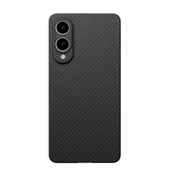 Elite Aramid Fiber Kevlar Carbon MagSafe Ultra - Thin Premium Fabric Cover - Hard Black Matte Finish - Galaxy S25 Edge (Black Hole 1500D)