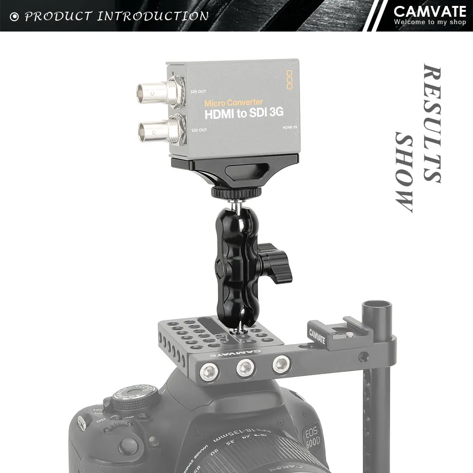 Extension Support With Ball Head Support Holder & 1/4"-20 Threaded For BlackMagi