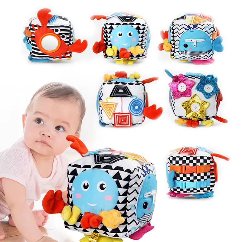 Children Newborn Baby Toys 012 Months Rattle Cloth Blocks Stuffed Doll