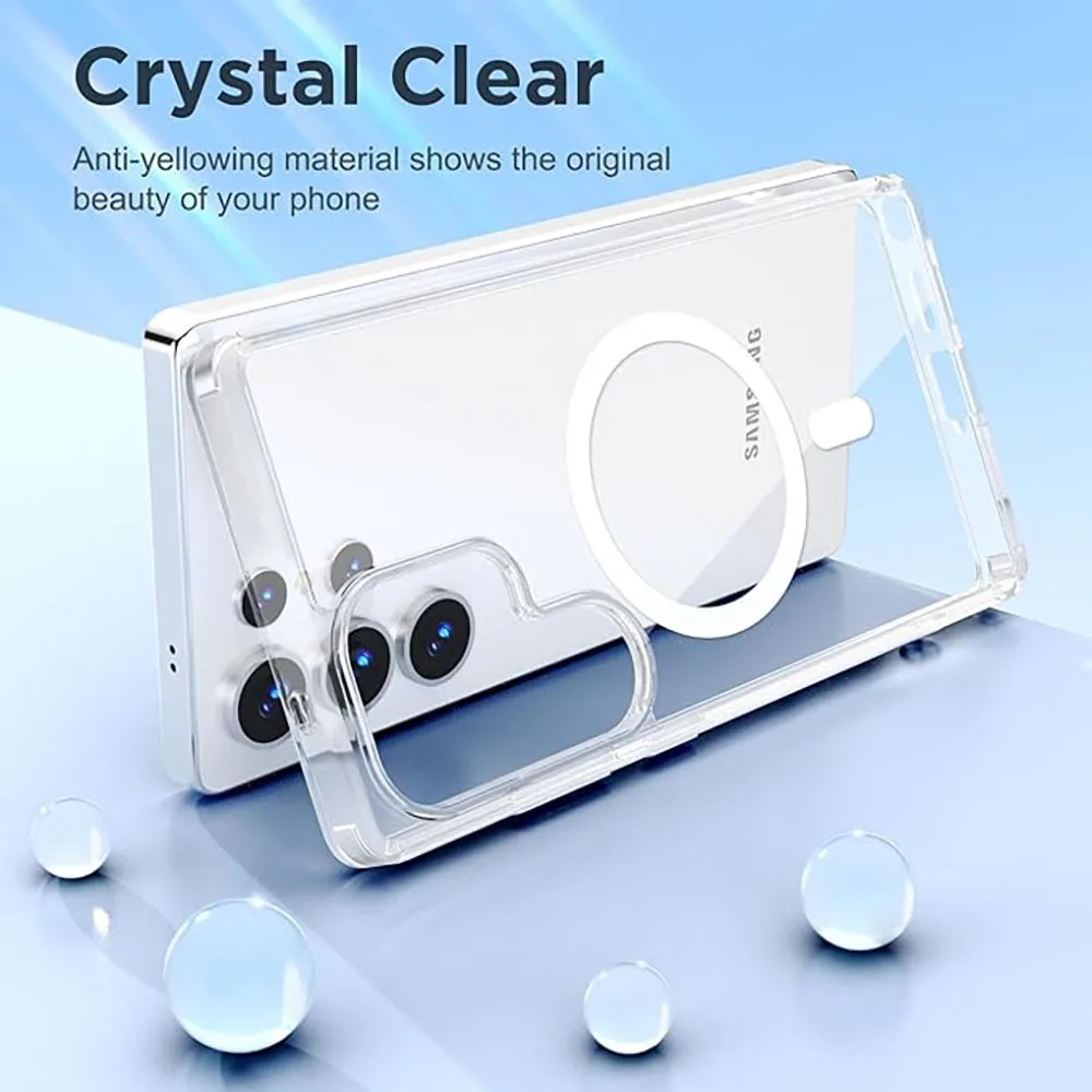MagSafe-Compatible Shockproof Clear Phone Case with Wireless Charging Capability