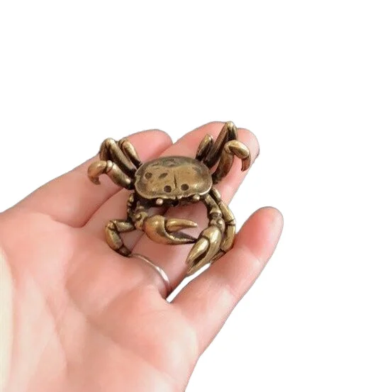 

Коллекция китайского краба ручной работы из чистой меди, маленькая декоративная статуя