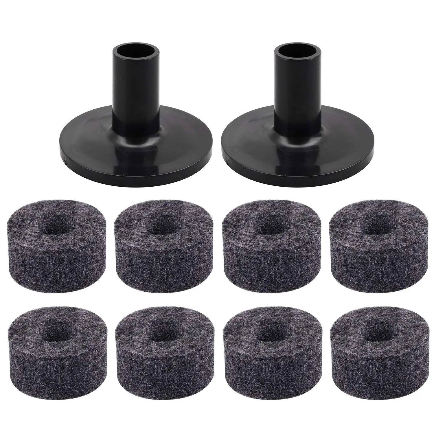 

8PCS Cymbal Stand 25mm Felt Washer + 2PCS Cymbal Sleeves Replacement for Shelf Drum Kit