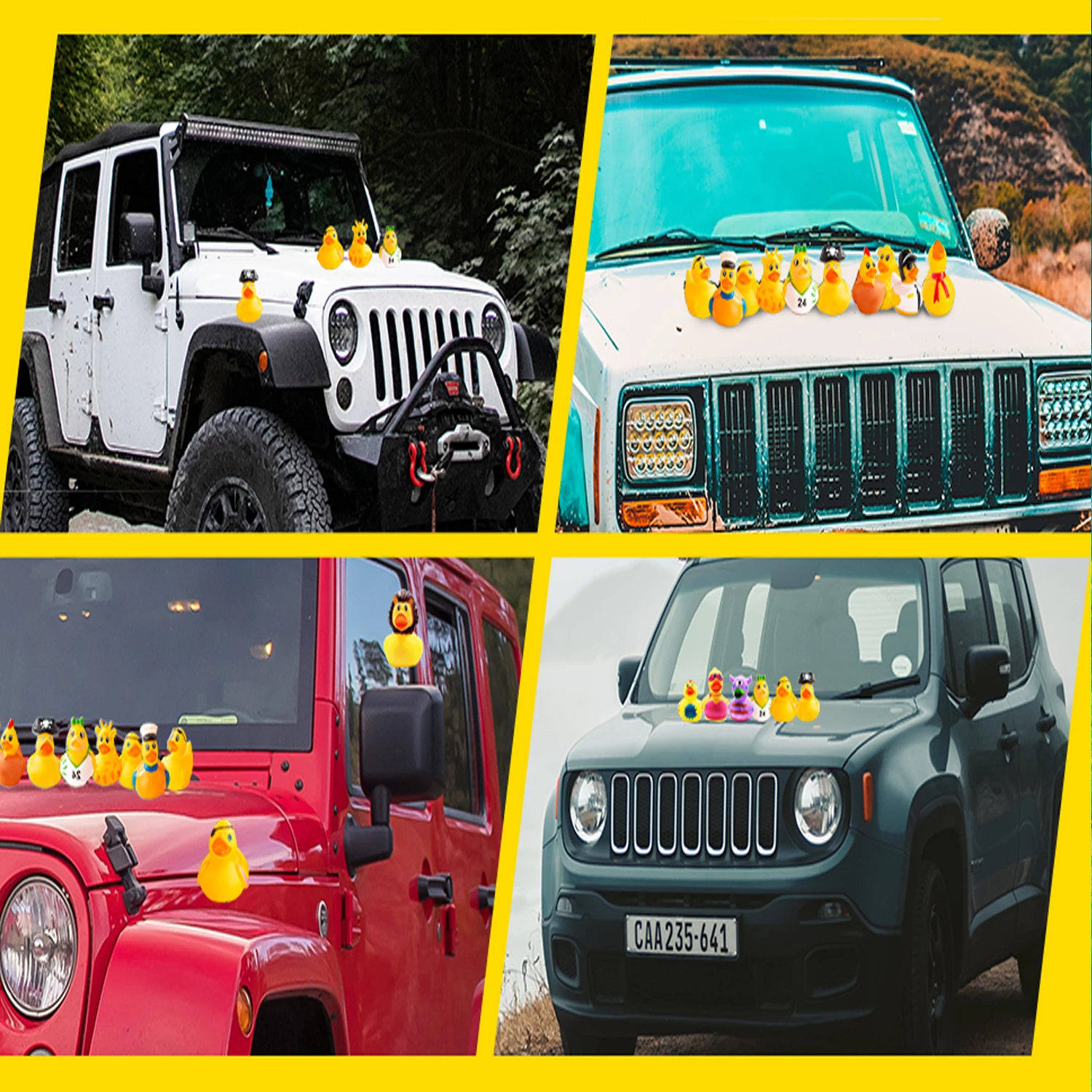 50 Pack Car Rubber Ducks,Car Decoration Assorted Rubber Ducks in Bulk Shower Swimming Bath Toy 6