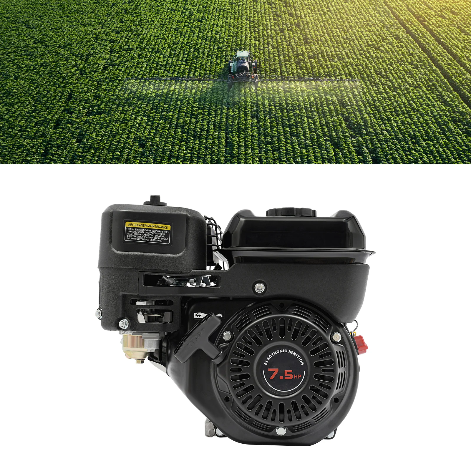 Motore A Benzina 7.5 CV 212CC 4 Tempi - Per Go Kart, Raffreddamento Ad Aria, 3600 RPM, 4.4 KW - Foto 5