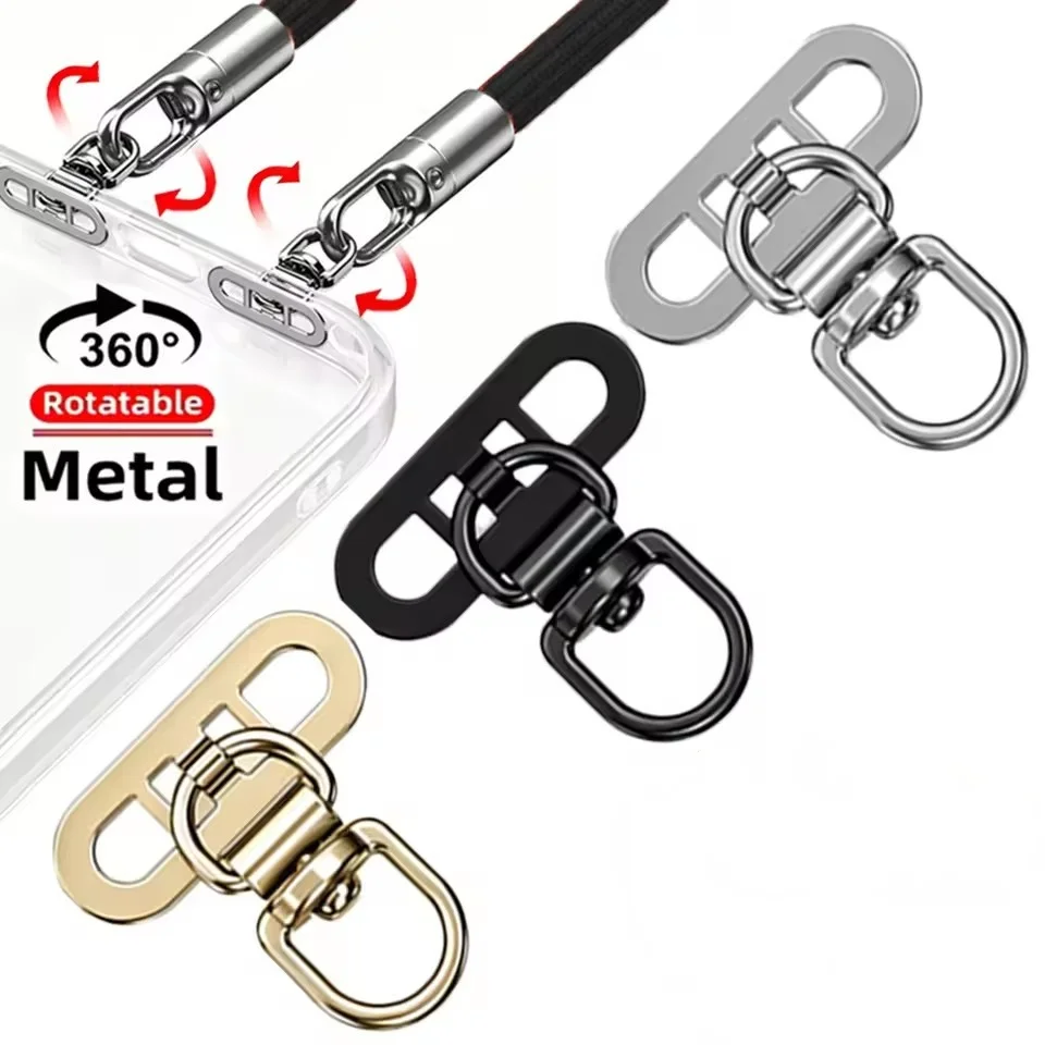 Rotatable Steel Phone Tether Tabs - Mini Lanyard Patch Connector Piece