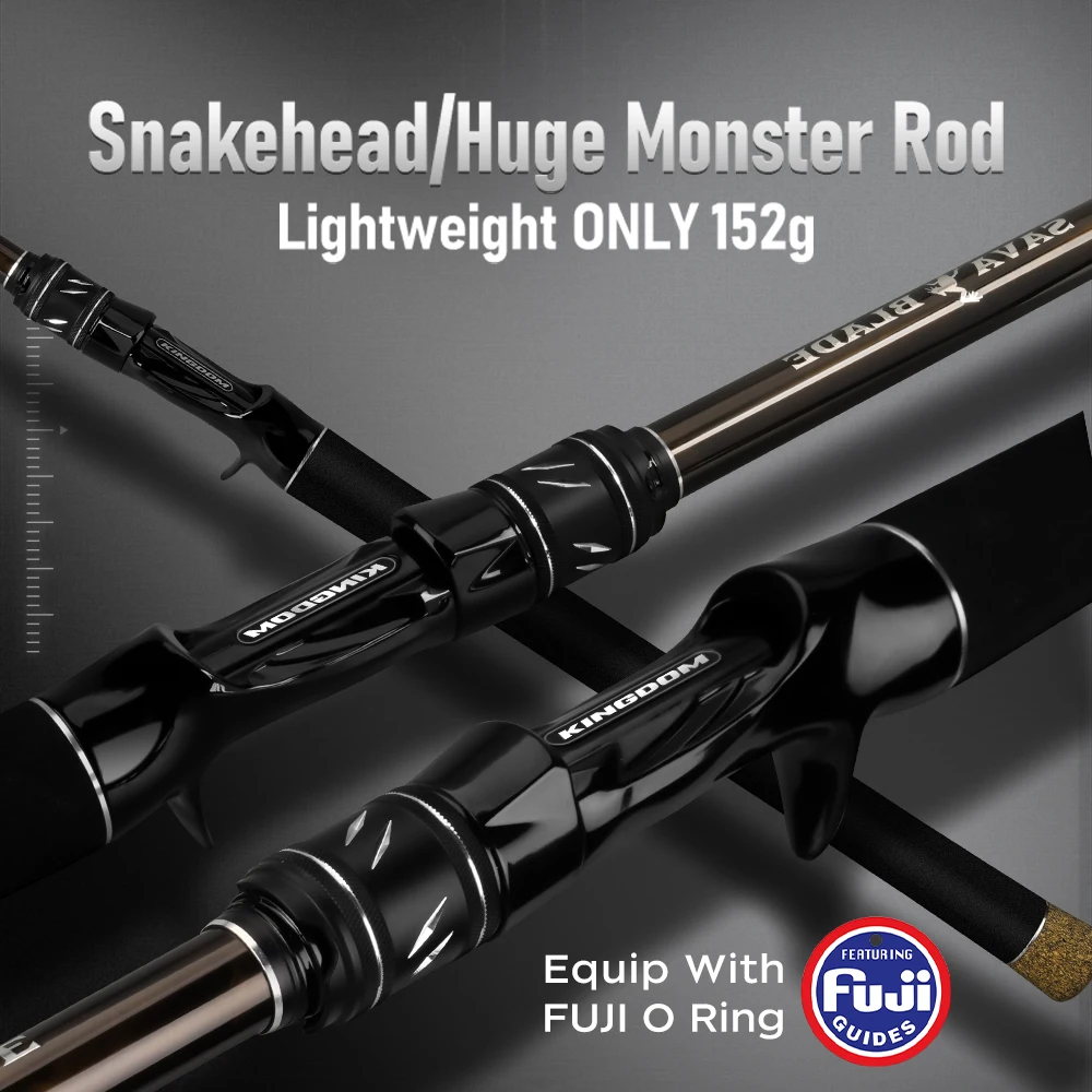 KINGDOM Sava Blade Fishing Rod MH XH Fast Action 1.9m 2.28m Long Cast Lightweight FUJI O EVA Handle Bass Seabass Snakehead Rod