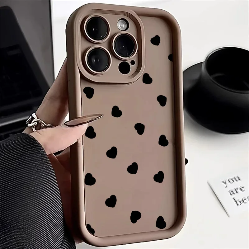 Silicone Love Heart Design Phone Case - Stylish and Durable Protection