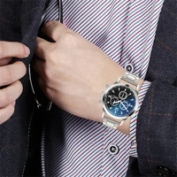 Fashion Mens Stainless Steel Watches Luxury Quartz Wristwatch Clock Men Business Casual Watch Relogio Masculino 4