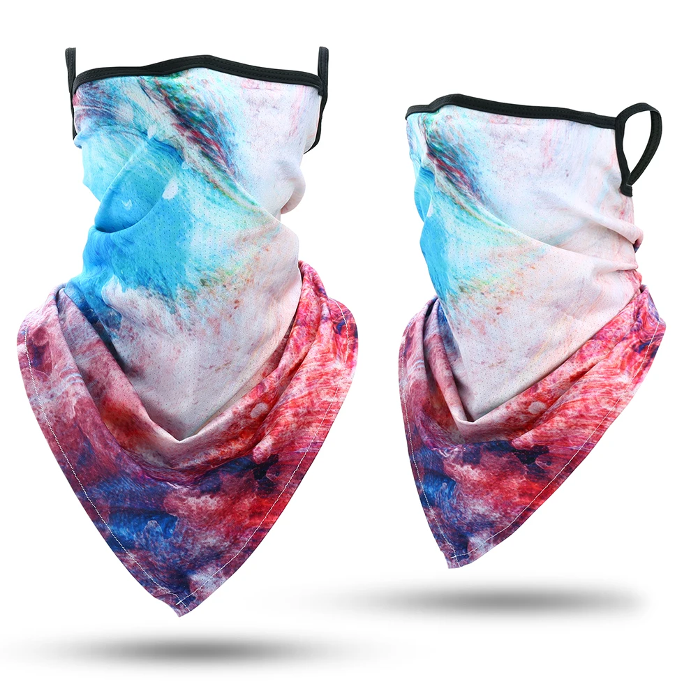 mens infinity scarf 3D Galaxy Scarf Triangle Bandana Tube Neck Gaiter Scarves Hanging Ear Cover Breathable Absorb Sweat Headband Men Women Summer mens head wrap bandana Scarves