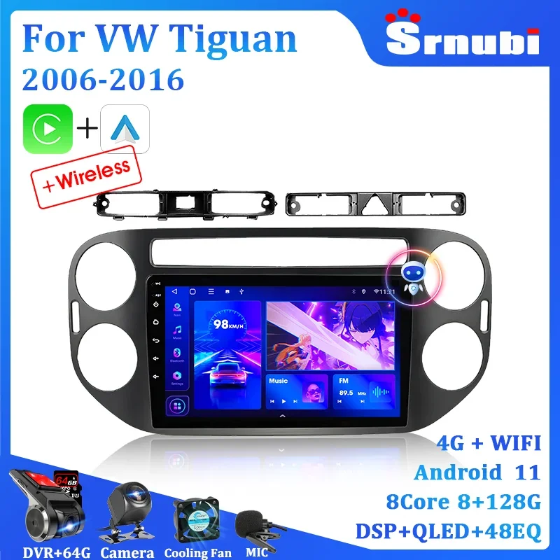 

Srnubi Android 11 для VW Volkswagen Tiguan 1 2006-2016 мультимедийный Видео Радио плеер 2Din Carplay Стерео GPS аудио DVD головное устройство