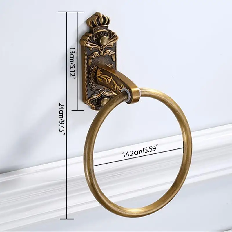 Retro Towel Ring Hand Towel Rack Wall Mount Hanger for Bathroom Hardware 203F