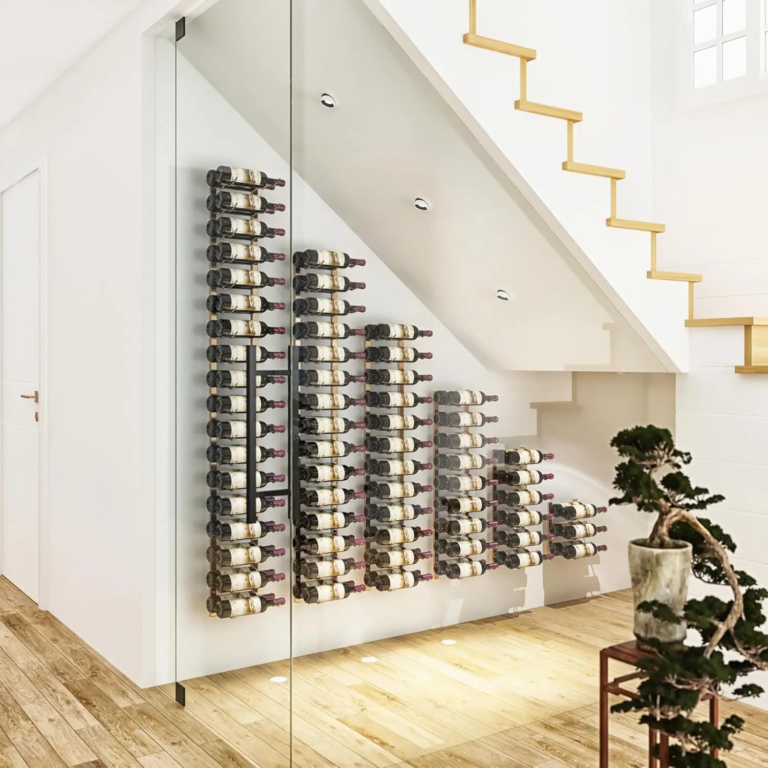 Wine Rack 1-6 Bottle Wall Mounted Wine Rack (Matte Black) Stylish Modern Wine Storage with Label Forward Design