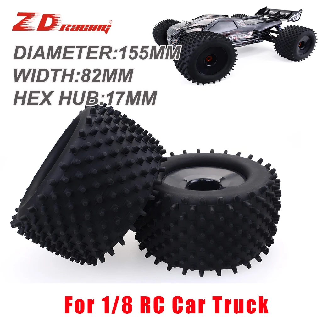 contact RC Racing Tyres 1/8セット　新品 RS RC Rear Drag Racing Belted Wheel Tires for 1/10 RC Truck