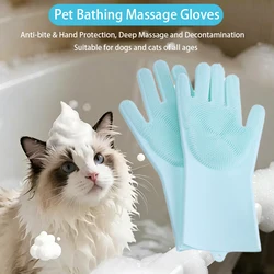 Gentle Pet Grooming and Hair Removal Glove Mitt (Bath Glove)