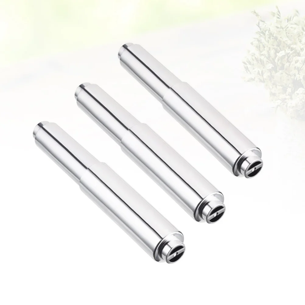 

3pcs Towel Rack Bathroom Toilet Paper Towel Spring Coil Rod Paper Winder Holer Flexible (Silver)