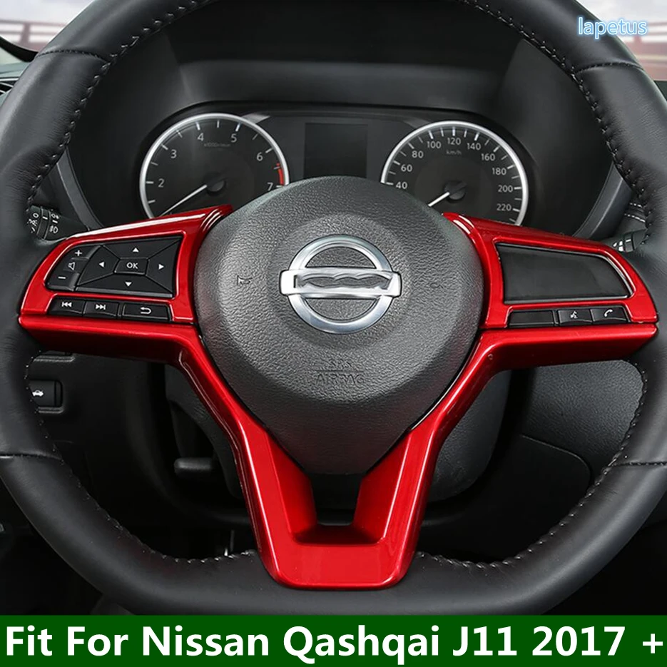 

Auto Steering Wheel Decoration Frame Cover Trim Fit For Nissan Qashqai J11 2017 - 2020 Red / Carbon Fiber Interior Accessories