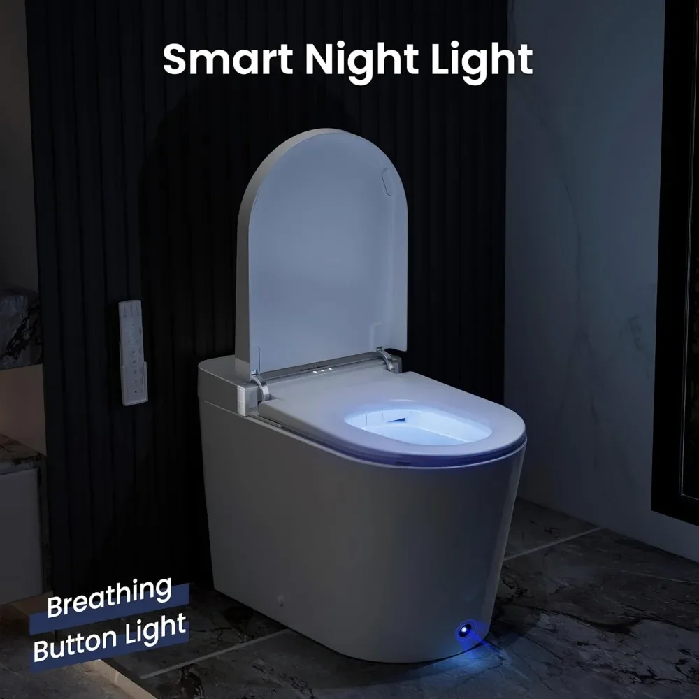Smart Toilet, Wider Bidet with Heated Seat, Warm Water, Foot Sensor Auto Flushing, Modern Japanese Toilet for Bathroom 6
