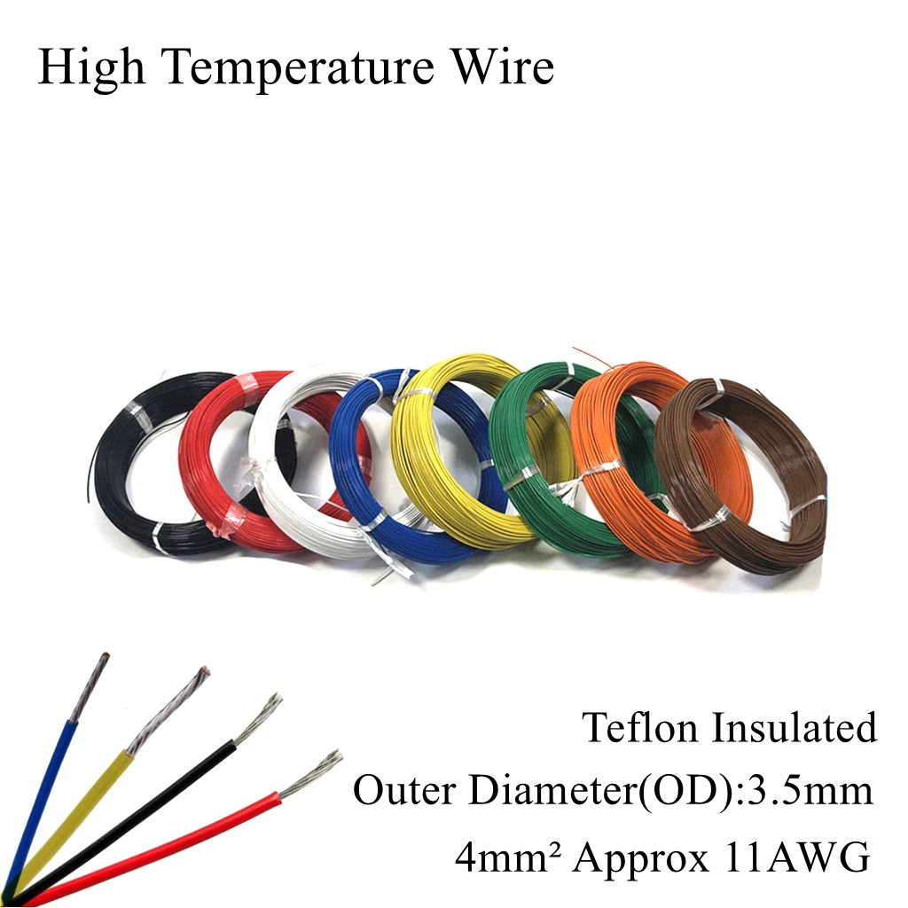 11AWG 4 мм высокотемпературный провод PTFE FEP изоляционный кабель устойчивый к