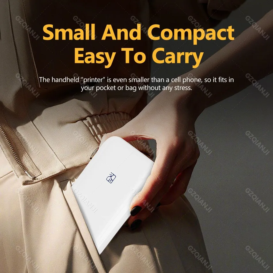 Pocket Wireless MT53 Color Photo Printer Portable Mini Wifi Bluetooth Printing with 25pcs Thermal Photo Sticker Paper 2x3 inch
