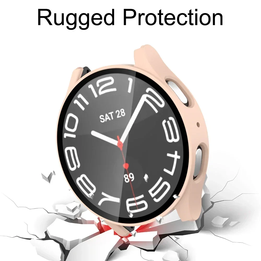 Premium Tempered Glass & PC Protective Bumper for Samsung Galaxy Watch - All-Around Screen Protector