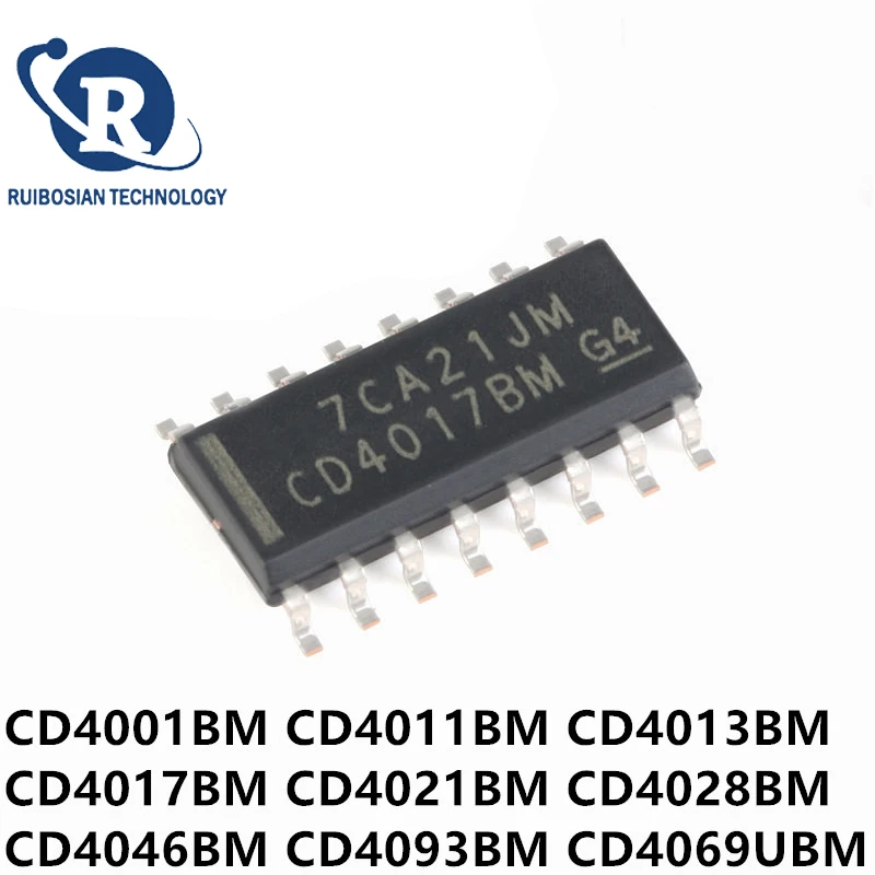10PCS-CD4017BM-SOP16-CD4017-HEF4017BT-CD4011BM-CD4013BM-CD4001BM ...